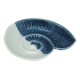 Slak schaaltje steengoed gelakt blauw/wit 11x11,5x2,3cm per 4 verpakt