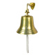 C-2913 Aluminium bel ø 20,3 cm met bellenkoord en ophang beugel antiek messing afwerking