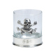 C-2967 Whisky glas met embleem doodskop en botten