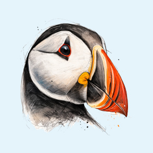 Kussen met papegaaiduiker, 40 x 40 cm