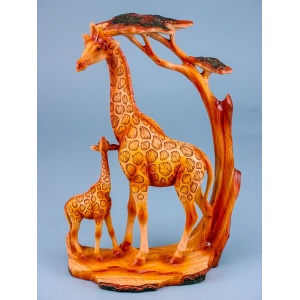 Hout effect, Giraffe Paar 30cm P.2