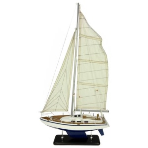 Zeilboot blauw/wit 35  cm