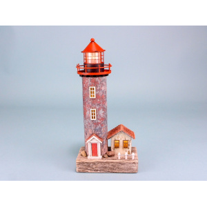 Vuurtoren met LED, 27x12cm per 3 verpakt