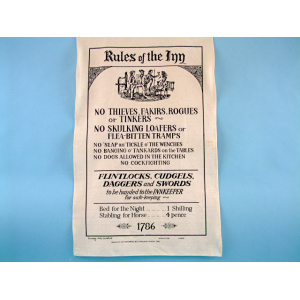 Theedoek Rules of The Inn 75x47cm P.12