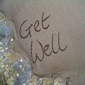 Ansichtkaart Get Well Sand Script P.12