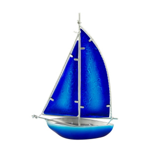 Glass art zeilboot Bermuda getuigd 26 cm