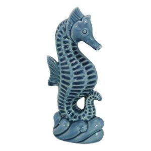 Zeepaardje steengoed gelakt blauw p.6