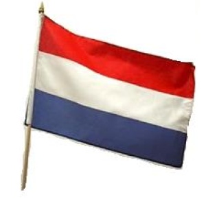 Vlag Holland op stok 45x30cm p.12