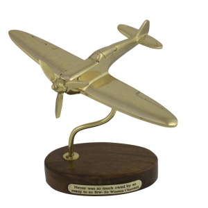 Vliegtuig Spitfire messing 18cm