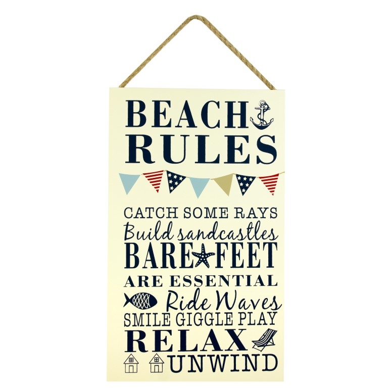 Hanging Décor tekstbord Beach Rules p.4