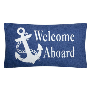 Kussen Denim-style "Welcome Aboard"50x30