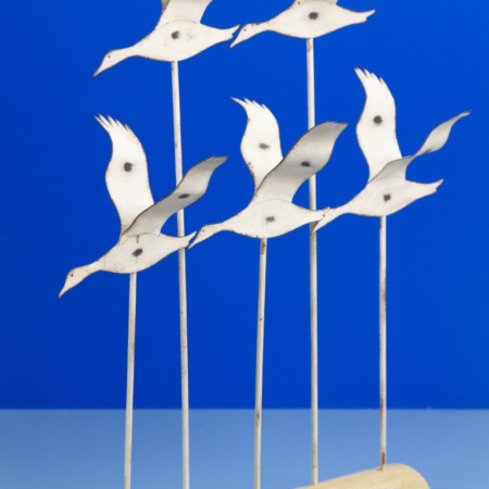 Zeevogels op houten standaard 34 cm P.2
