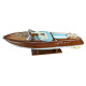 Speedboot hout / metaal / leer L: 51cm