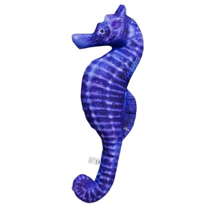 Kussen vismodel zeepaardje blauw 60 cm