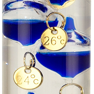 Galileo thermometer glas, H: 27,5cm