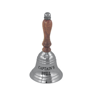 Handbel "Captain's Bell" H:12,5cm nikkel