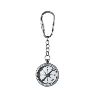 Sleutelhanger kompas Ø:3,5cm nikkel