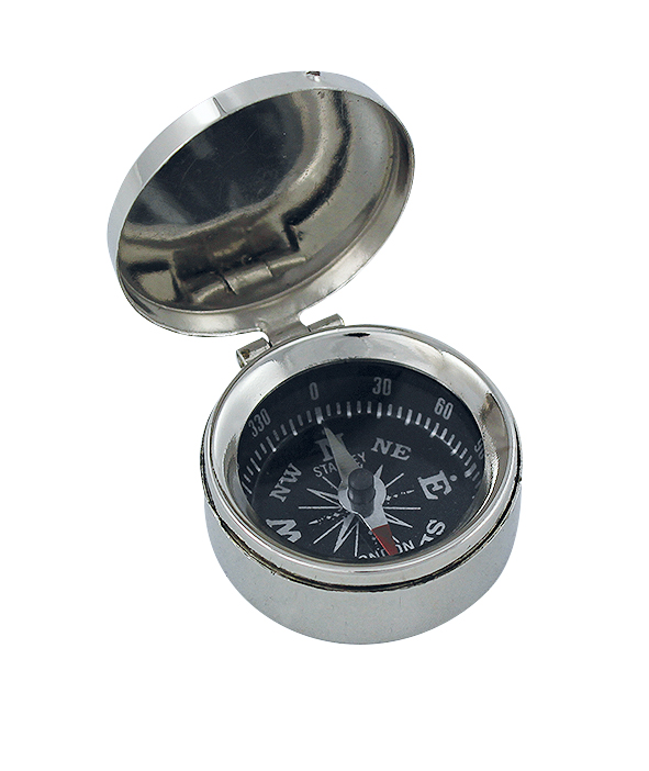 Kompas ø 3,5 cm p.10 hoogglans nikkel