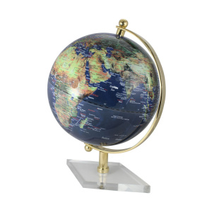 Globe donkerblauw plexiglas H:29,5Ø:20cm