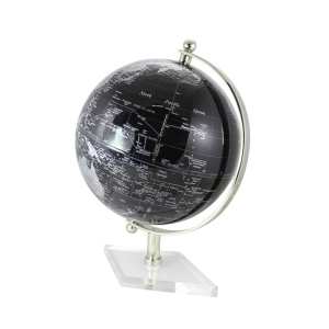 Globe zwart op plexiglasvoet H:44cm