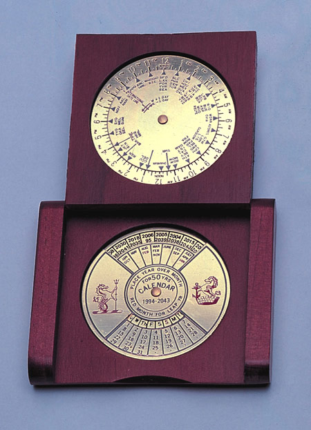 50-jaarkalender met wereldtijd, 8x5cm