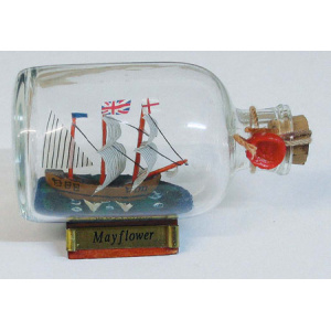 Flessenschip Mayflower L:9 cm