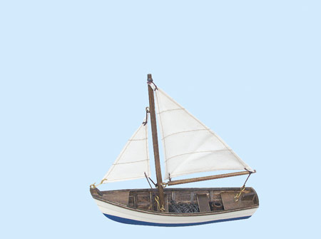 Zeilboot L:16 cm x H:14.5 cm