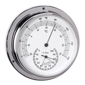 Thermo-hygrometer ø 120 mm chroom