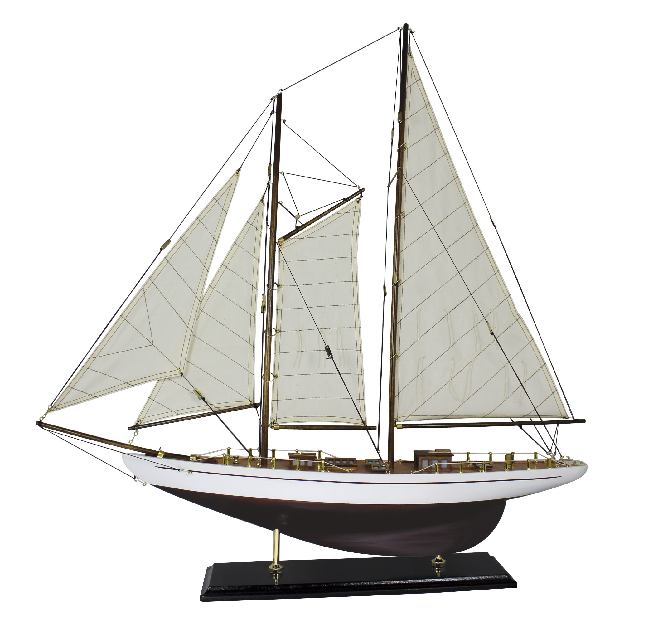 Zeilboot  Tweemaster L:71 cm hout